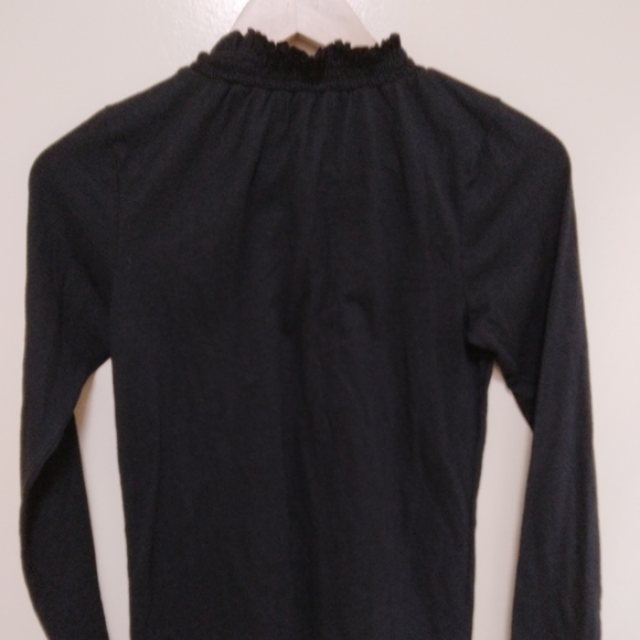 💕2 FOR $40-Grey State Black Ruffle Colar, Light Sheer Thin Long Sleeve Blouse💕 - Picture 3 of 4